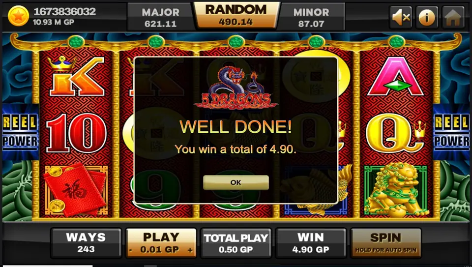 5 Dragons free games with multipliers active