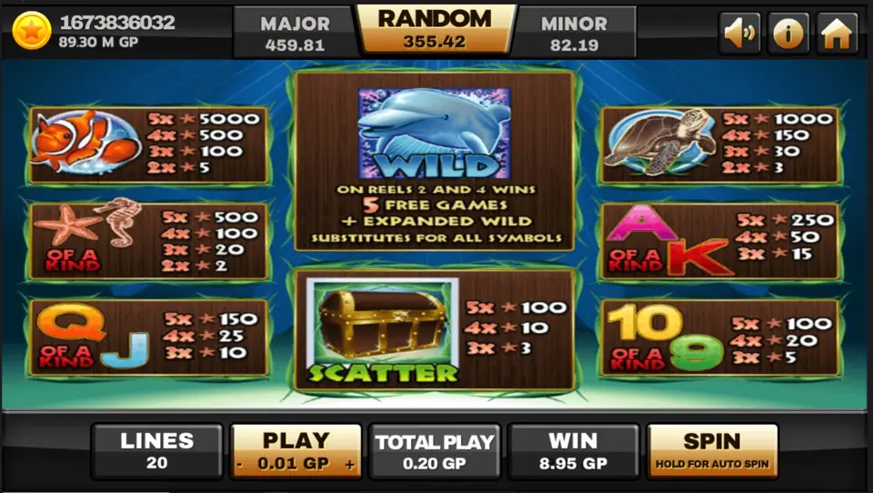 Expanded dolphin wilds during the Dolphin Reef re-spins