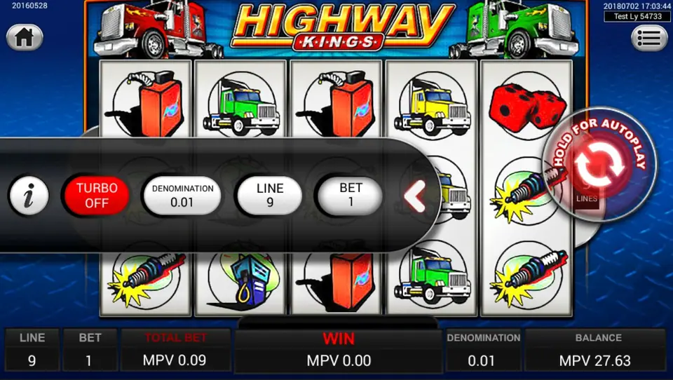 Highway Kings reels with the red truck wild on the middle reel