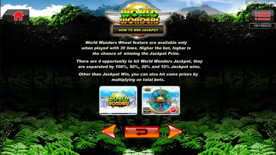 Lava Island payline diagram showing the 20 lines