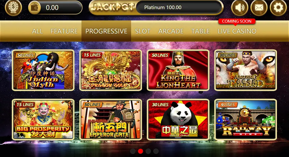 Sky777 progressive jackpot screen inside the mobile app